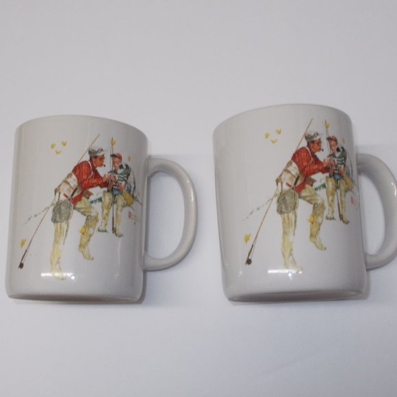 Norman Rockwell Other - 2 mugs "Trout Dinner" by Norman Rockwell
